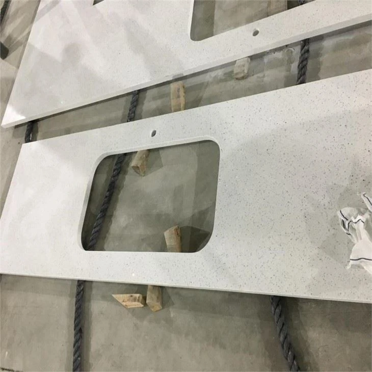 crystal white quartz countertop
