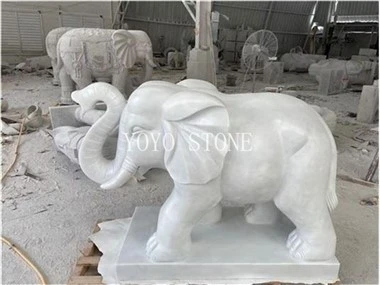 Escultura de elefante de mármol