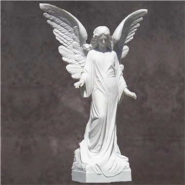 Estatua de ángel de mármol blanco