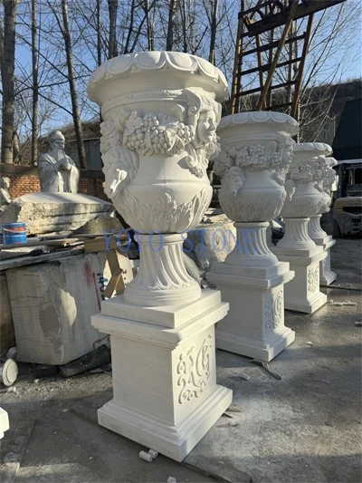 Macetas de jardín de mármol